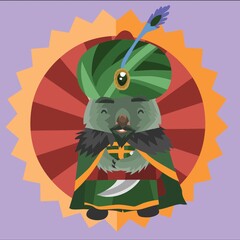 wombat as arabian sultan