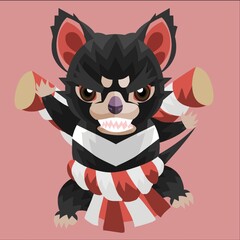 tasmanian devil in sumo costume