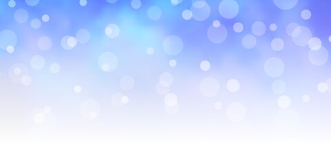 Light BLUE vector template with circles. Colorful illustration with gradient dots in nature style. Design for posters, banners.