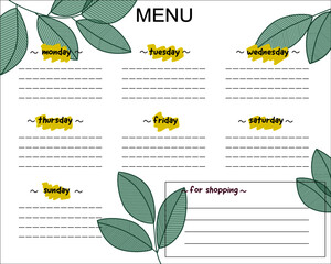 planner menu