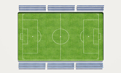 3D Illustration of a Soccer Field
