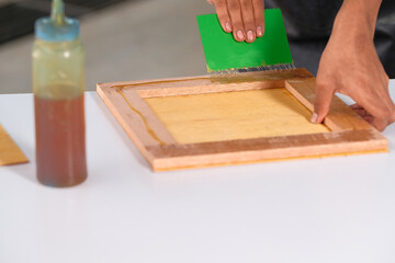 Process of gluing plank of plywood
