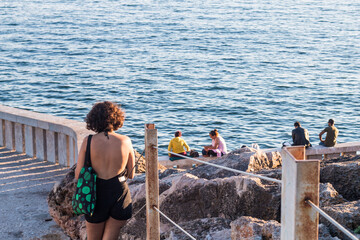 Beautiful bay near Lagos town with high cliffs on the shore of the Atlantic Ocean. The Algarve is the southernmost region of continental Portugal. 