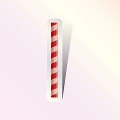 alphabet small letter l in candy cane design