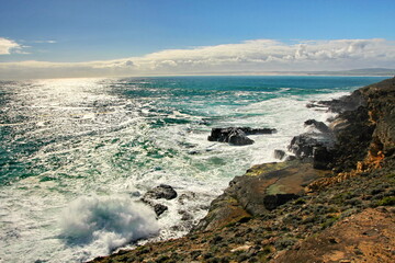 Fototapeta na wymiar Australian rugged coastline and rocks