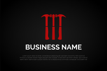 Letter M Hammer Logo Template