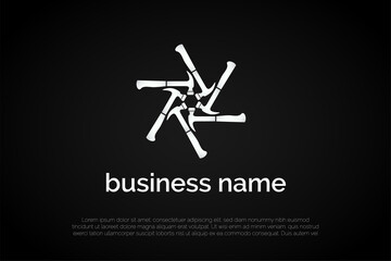 Unique Hammer Flower Logo Template