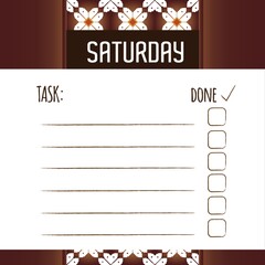 blank daily checklist template