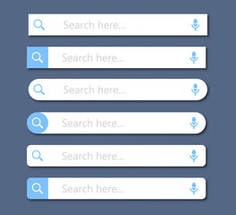 Fototapeta premium Set of search bar for website in a flat design