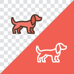 Vector linear icon with dachshund dog