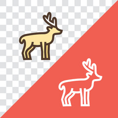 Vector linear icon with deer
