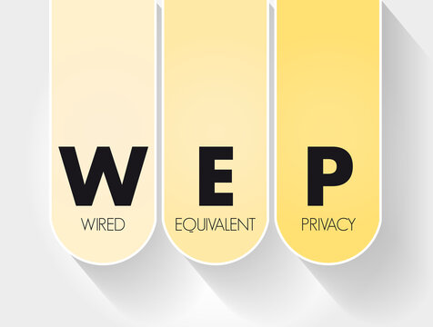 WEP - Wired Equivalent Privacy Acronym, Technology Concept Background