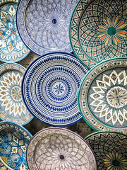Ceramics with beautiful Moroccan traditional patterns.
