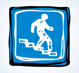 Road sign. Underground crossing. Vector drawing