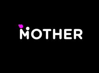 Simple Vector Based Mother Text Logo. Minimalist & Unique