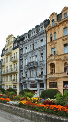 Fototapeta premium Vridelni street in Karlovy Vary. Bohemia. Czech Republic