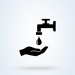 Washing hand icon. Simple modern design illustration.