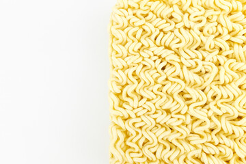 Fried noodles on a white background