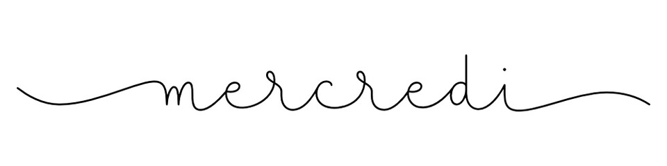 Bannière calligraphique vecteur noir MERCREDI