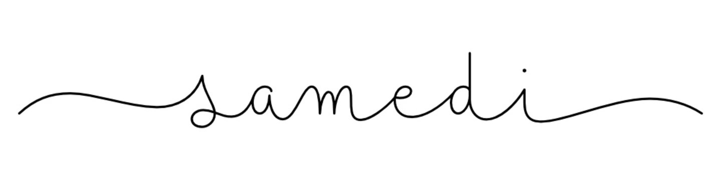 Banni&egrave;re calligraphique vecteur noir SAMEDI