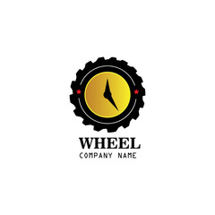 Fototapeta premium wheel illustration, clock.logo design time wheel vector
