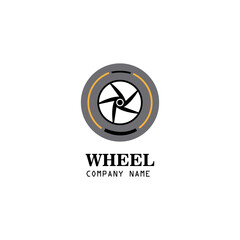 wheel logo illustration icon design color vector template