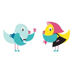 bird giving a present