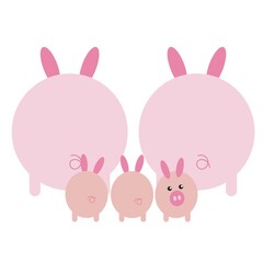 Obraz na płótnie Canvas pig cartoon family