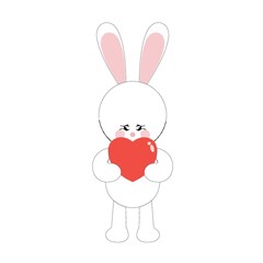 rabbit cartoon holding a heart