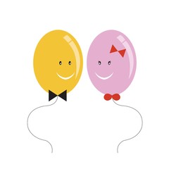 balloons smiling at each other