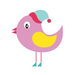 bird with winter hat