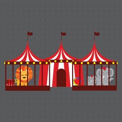 circus tent and cage