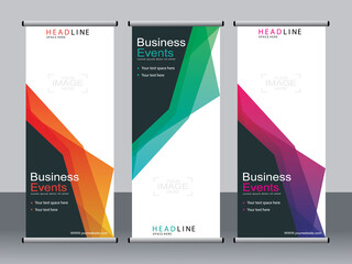Business banner roll up set,standee banner template,Modern banner.