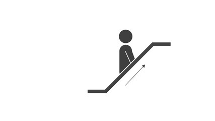 Escalator Icon Up Stair  Silhouette Design