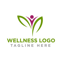 wellness logo vector design template