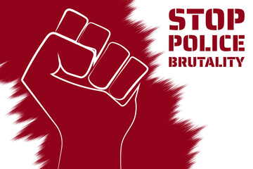 Stop police brutality concept. Template for background, banner, poster with text inscription. Vector EPS10 illustration.