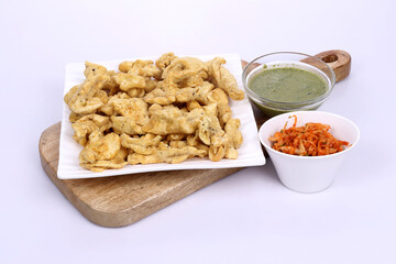 Indian Traditional Spicy food Gathiya, Gathiya Namkeen with beat salad. Popular tea time snack in Gujarat