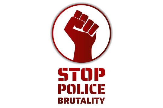 Stop police brutality concept. Template for background, banner, poster with text inscription. Vector EPS10 illustration.