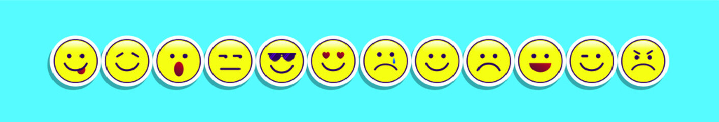 emoticon set. stock vector illustration