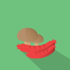 pepperoni sausages and mushrooms