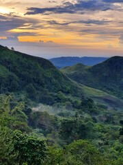 sunset over the mountains