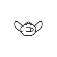 Medical mask isolated line icon for web and mobile