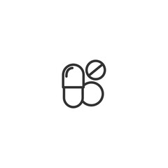 Medical Drugs isolated line icon for web and mobile