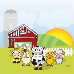 animals in a farm