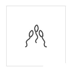 Sperm, Spermatozoa isolated line icon for web and mobile