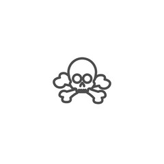 skull isolated line icon for web and mobile