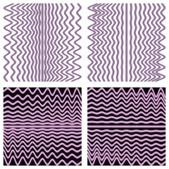 Vector set with rhythmic lines backgrounds.