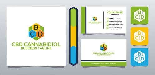 CBD logo vector icon template for CBD Cannabidiol Cannabis Hemp Marijuana Bussiness Health Company
