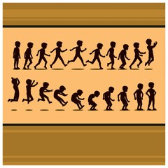 Obraz premium silhouette of boy running and jumping