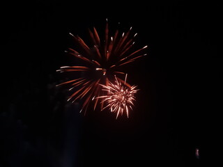 perfectly timed fireworks in the city